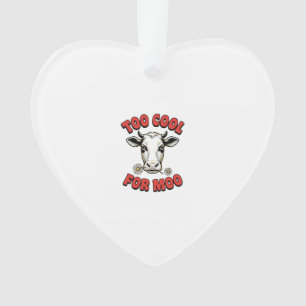 Te Koud Voor Moo Grappige Koe Vintage T-shirt Ontw Ornament