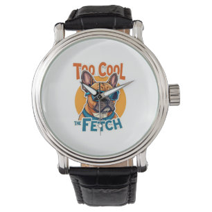 Te Koud Voor Ophalen Franse Bulldog Vintage Zonneb Horloge