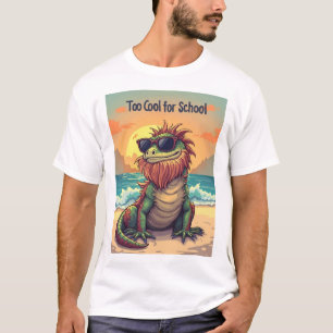 Te Koud voor School – Baardagaam Strand Cartoon T-shirt