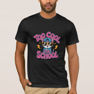 Te Koud Voor School Grappige Kat Die Een Zonnebril T-shirt