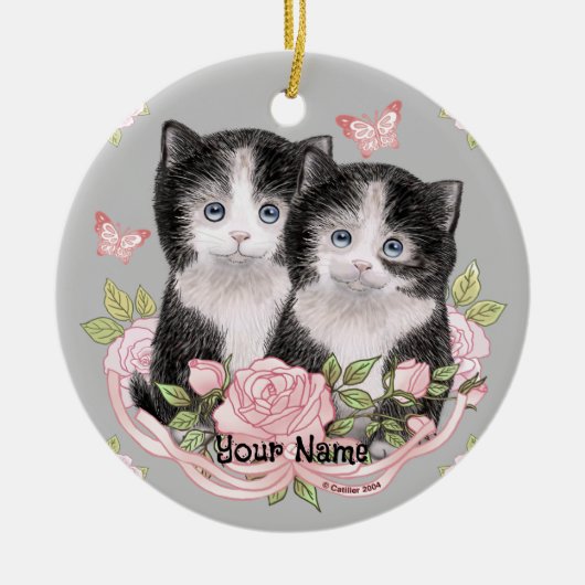 Te Kute Kittens kattenornament Keramisch Ornament (Voorkant)