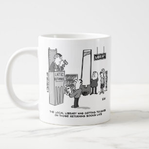 Te laat bibliotheekboek. Prioriteit voor vertraagd Grote Koffiekop