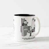 Te laat bibliotheekboek. Prioriteit voor vertraagd Tweekleurige Koffiemok (Voorkant rechts)