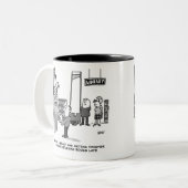 Te laat bibliotheekboek. Prioriteit voor vertraagd Tweekleurige Koffiemok (Voorkant links)