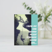 Te laat briefkaart voor verjaardag (Staand voorkant)