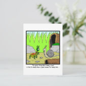 Te laat: Cartoon slak Briefkaart (Staand voorkant)