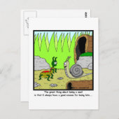 Te laat: Cartoon slak Briefkaart (Voorkant / Achterkant)