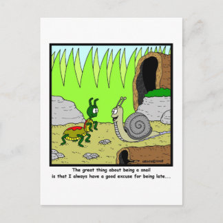 Te laat: Cartoon slak Briefkaart
