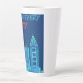 Te laat in elke grote stad latte mok (Voorkant)