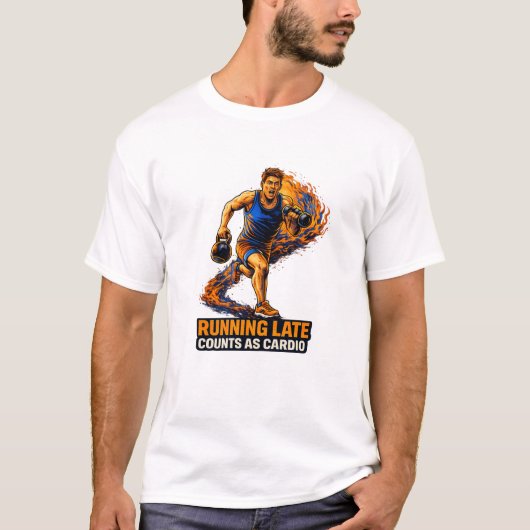 Te Laat Komen Telt Als Cardio Shirt – Grappige Gym (Voorkant)