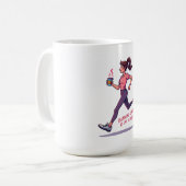 Te laat lopen = mijn cardio koffiemok (Voorkant links)