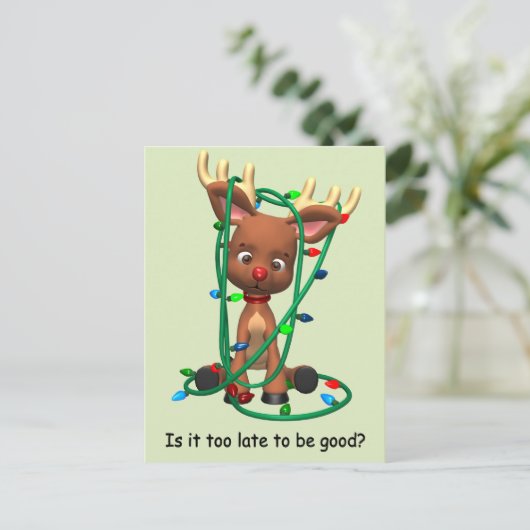 Te laat om goed te zijn? briefkaart (Staand voorkant)