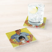 Te laat om in te halen glazen onderzetter (Schuin)