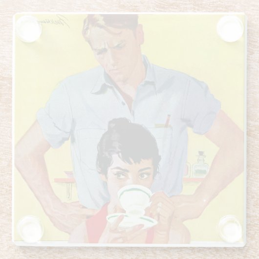 Te laat om in te halen glazen onderzetter (Achterkant)