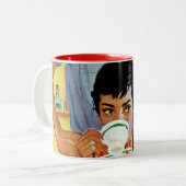 Te laat om in te halen tweekleurige koffiemok (Voorkant links)