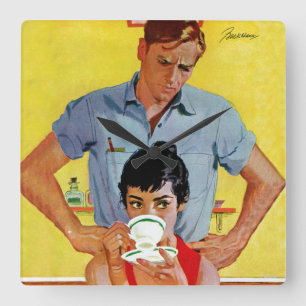 Te laat om in te halen vierkante klok