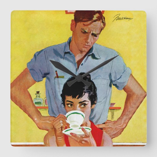 Te laat om in te halen vierkante klok (Voorkant)