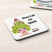 Te laat om met kerstOnderzetter te stoppen Bier Onderzetter (Linkerzijde)