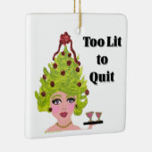 Te laat om te stoppen met grappige kerstversiering keramisch ornament (Rechts)