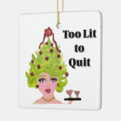 Te laat om te stoppen met grappige kerstversiering keramisch ornament (Links)