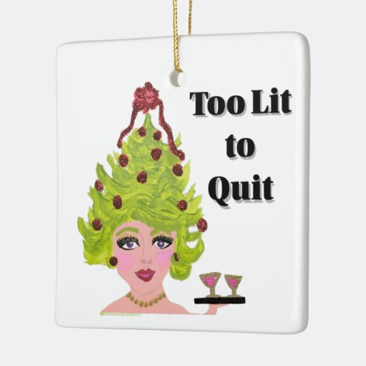 Te laat om te stoppen met grappige kerstversiering keramisch ornament (Links)