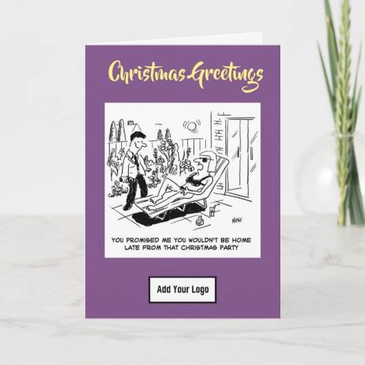 Te laat thuis van het feest. Bedrijf Christmas Kaa Feestdagen Kaart (Voorkant)