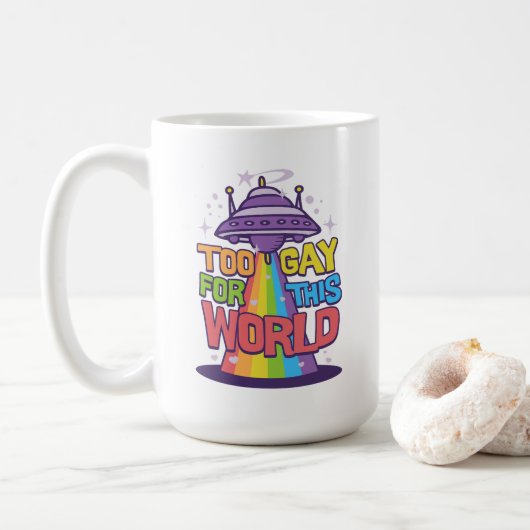 Te laat voor deze wereld koffiemok (Met donut)