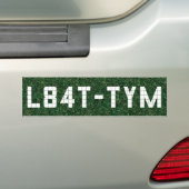 Te laat voor Tee Time? Bumpersticker (Op auto)