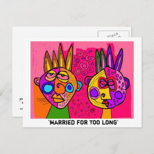 "te lang getrouwd" briefkaart (Voorkant / Achterkant)