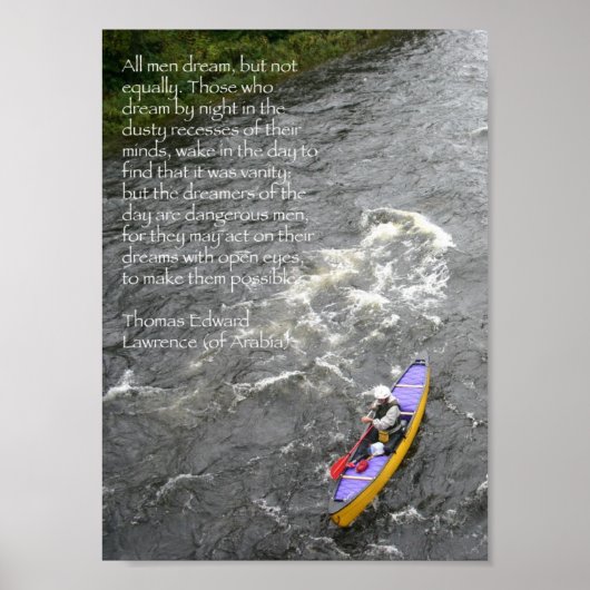 TE Lawrence Quote Poster - Paddling White River VT (Voorkant)