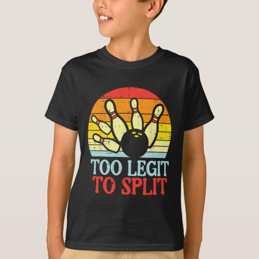 Te legitiem om te splitsen Bowling Team Retro Bowl T-shirt (Voorkant)