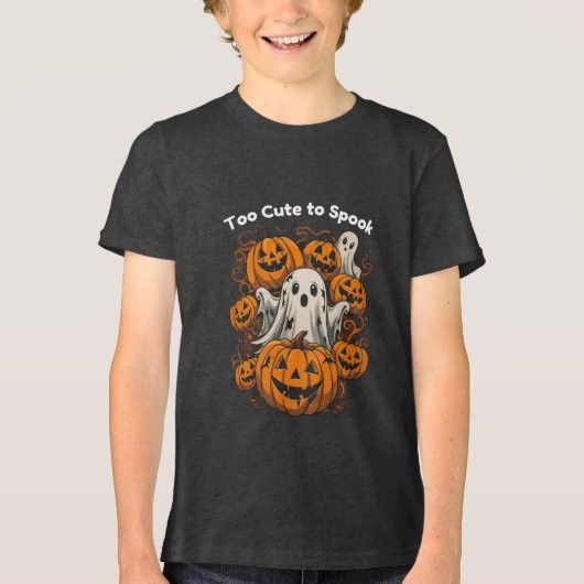 Te leuk om te spook! - Halloween Tri-Blend Shirt (Voorkant)