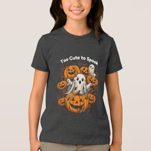 Te leuk om te spook! - Halloween Tri-Blend Shirt (Voorkant)