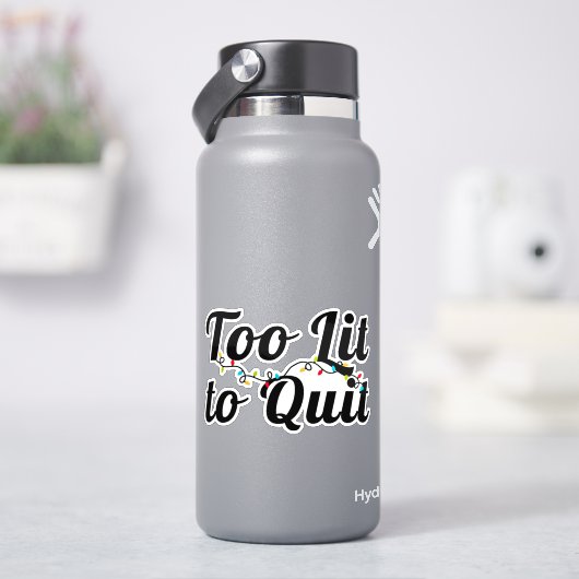 Te licht om te stoppen, kerstverlichting ontwerp,  sticker (HydroFlask)