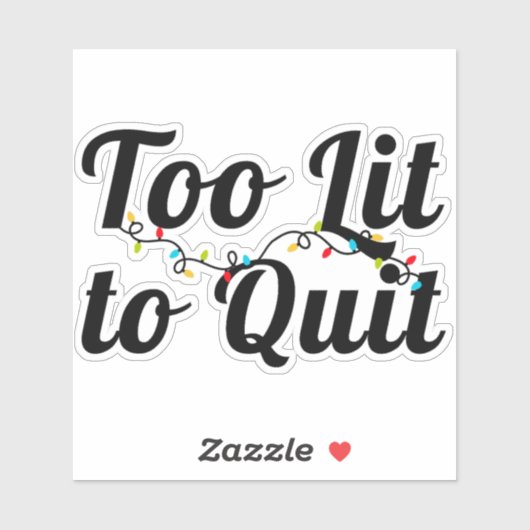 Te licht om te stoppen, kerstverlichting ontwerp, sticker (Vel)