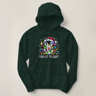 Te licht om te stoppen met de kerstpinguïn hoodie