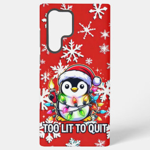 Te licht om te stoppen met de kerstpinguïn samsung galaxy hoesje