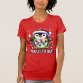 Te licht om te stoppen met de kerstpinguïn t-shirt (Voorkant)