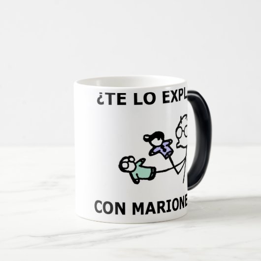 ¿te lo explico con marionetas? magische mok (Voorkant rechts)