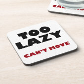 Te lui kan niet bewegen bier onderzetter (Linkerzijde)