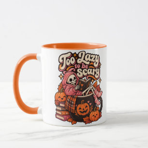Te lui om bang te zijn Schattige Halloween Skelet Mok