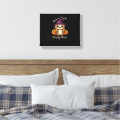 Te lui om eng te zijn Schattigee Halloween Sloth C Canvas Afdruk (Insitu (Slaapkamer))