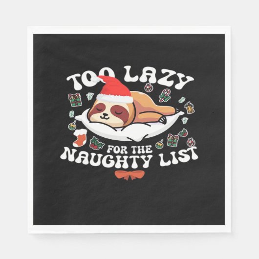 Te lui voor de stoute lijst, grappig kerstshirt servet (Voorkant)