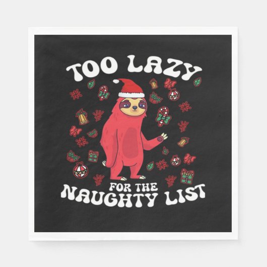 Te lui voor de stoute lijst, grappig kerstshirt servet (Voorkant)