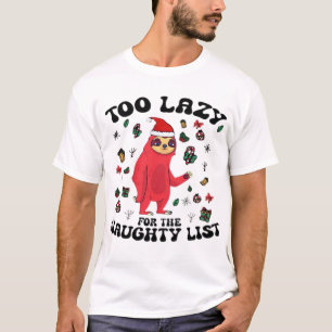 Te lui voor de stoute lijst, grappige kerst-trui t-shirt