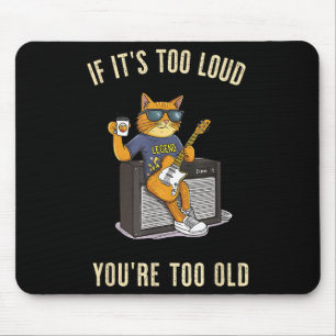 Te luid Te Oude Rock Roll Kat Papa Gitaar Spelen Muismat