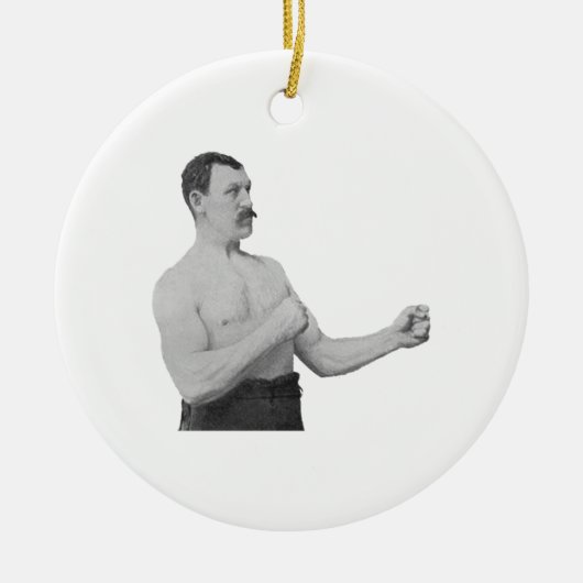 Te Manly Man Meme Keramisch Ornament (Voorkant)