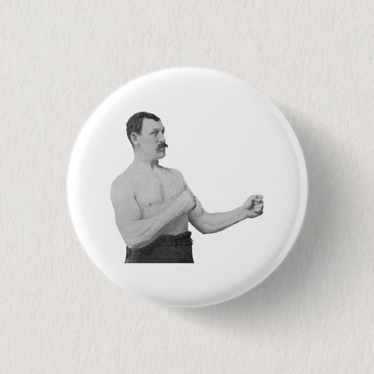 Te Manly Man Meme Ronde Button 3,2 Cm (Voorkant)