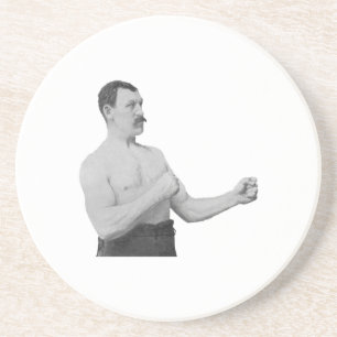 Te Manly Man Meme Zandsteen Onderzetter