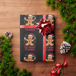 Te Merry Om Je Zorgen Te Maken Grappige Peperkoek Cadeaupapier